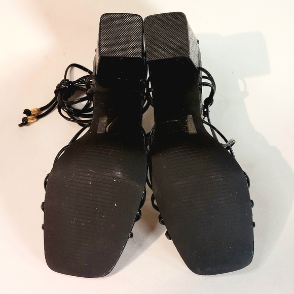 Shoedazzle black patent Dimona heeled sandal, 9.5, NWT - Picture 10 of 13